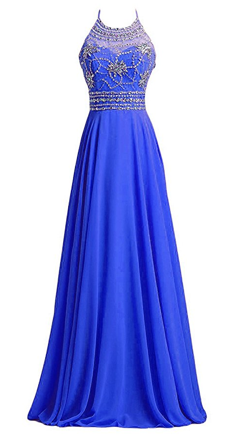 Real Sample Sexy Crystals Prom Dresses Royal Blue Evening Party Gowns Sweep Train Sexy Custom 1903