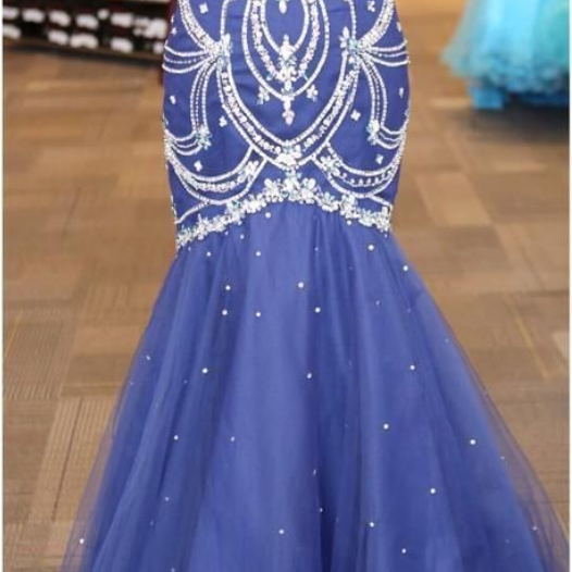 Ready To Ship Evening Gowns Beaded Crystal Bodice V Backless Real