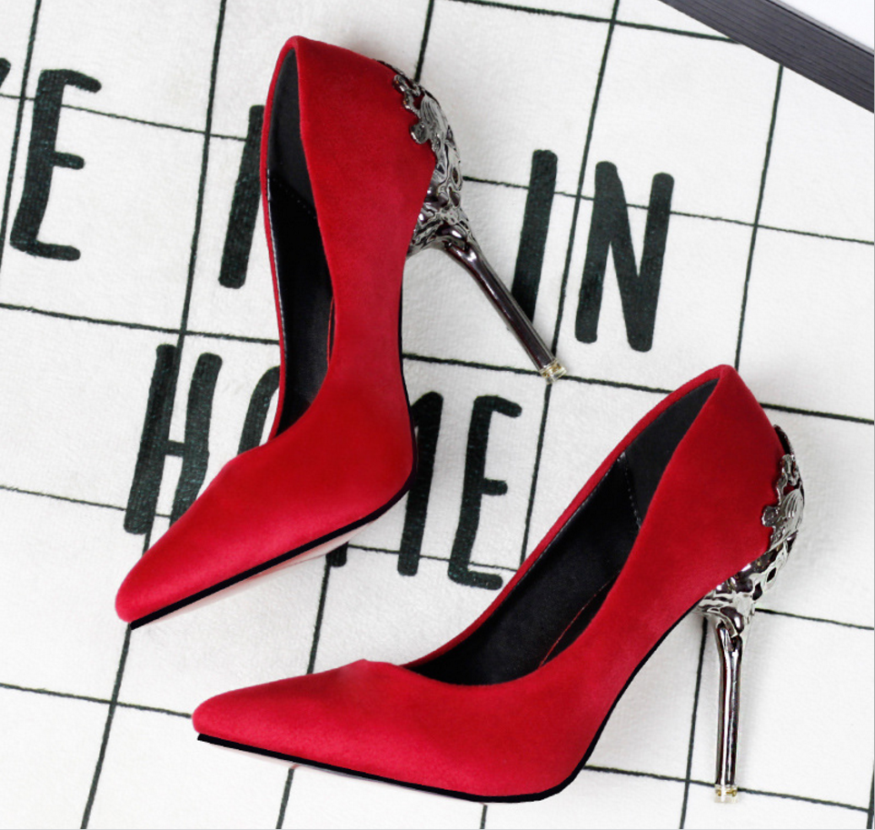 high heel shoes with red soles